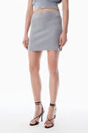 Alexander Wang washed grey grauer chenille-minirock aus baumwollmischgewebe