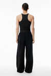 Alexander Wang black 黑色褶皱毛圈布加大款运动裤