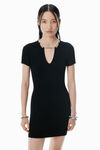 Alexander Wang black ブラック ロゴ ネームプレート付き ボディコンミニドレス
