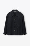 alexander wang camicia oversize in twill di cotone con taschino black