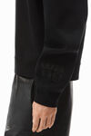 alexander wang puff logo hoodie in structured terry black