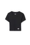 Alexander Wang black crystal hotfix short-sleeve cropped tee