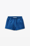 Alexander Wang washed scuba blue blaue laufshorts aus baumwollfrottee