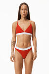 alexander wang triangle bra in ribbed jersey red