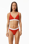 alexander wang 罗纹平纹布三角文胸 red