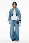Alexander Wang washed light blue 浅蓝色磨毛牛仔运动裤