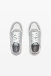 Alexander Wang white/grey puff pebble sneaker in leather