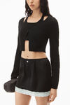 alexander wang long-sleeve twinset cardigan black