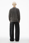 Alexander Wang washed cedar flame logo-embossed long-sleeve tee in cotton