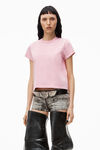 Alexander Wang acid candy pink logo shrunken tee in compact jersey