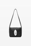alexander wang dome small hobo bag in crackle patent leather black