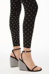 alexander wang hotfix logo legging in crystal nylon  black