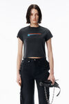 Alexander Wang washed black black crystal hotfix star jersey tee