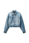 Alexander Wang vintage marbled blue vintage-effect marbled blue layered trucker jacket