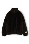 alexander wang faux fur track jacket black