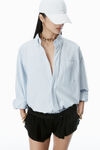 Alexander Wang oxford blue/white コットンオックスフォード オーバーサイズシャツ