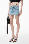 Alexander Wang vintage faded indigo mini skirt with pre-styled logo thong