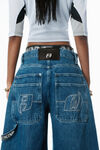 Alexander Wang deep blue pre-styled rounded jeans with underwear waistband
