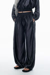 Alexander Wang navy grey oversize trackpants in satin faille jersey