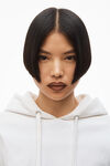 alexander wang long-sleeve hoodie in stretch corduroy bright white