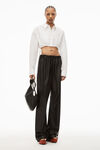 alexander wang 密织棉质短款系扣衬衫 white