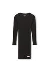 Alexander Wang black long sleeve loungewear dress in ribbed cotton jersey