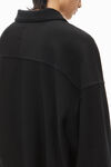 Alexander Wang black puffed logo oversized polo top in cotton