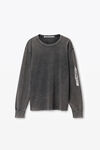 Alexander Wang washed cedar flame logo-embossed long-sleeve tee in cotton