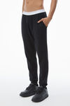 Alexander Wang black crystal hotfix jogger pant in waffle knit