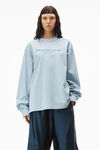 alexander wang コンパクトジャージー パフロゴ ロングスリーブ tシャツ light blue heather