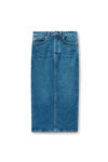 Alexander Wang deep blue midi pencil skirt in comfort stretch denim
