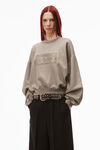 alexander wang dollar bill crewneck in terry metallic sanctuary