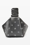 alexander wang 缎面烫钻 scrunchie 迷你手袋 smoked pearl