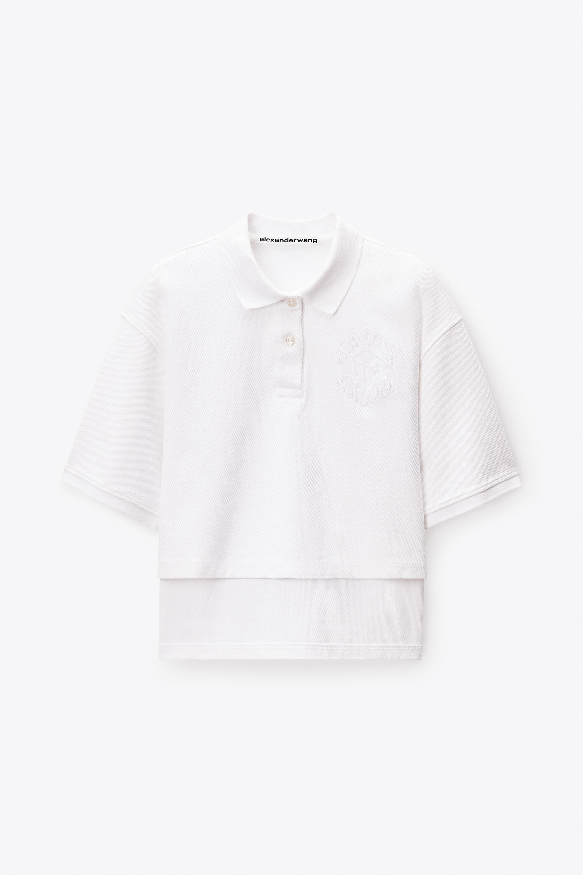 Cropped Oversized Polo in VINTAGE WHITE | alexanderwang®