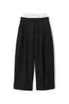 alexander wang 羊毛混纺叠搭剪裁长裤 black