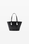 Alexander Wang black dome small tote bag in crackle patent leather