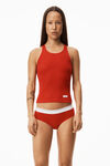 alexander wang racerback tank in ribbed cotton red