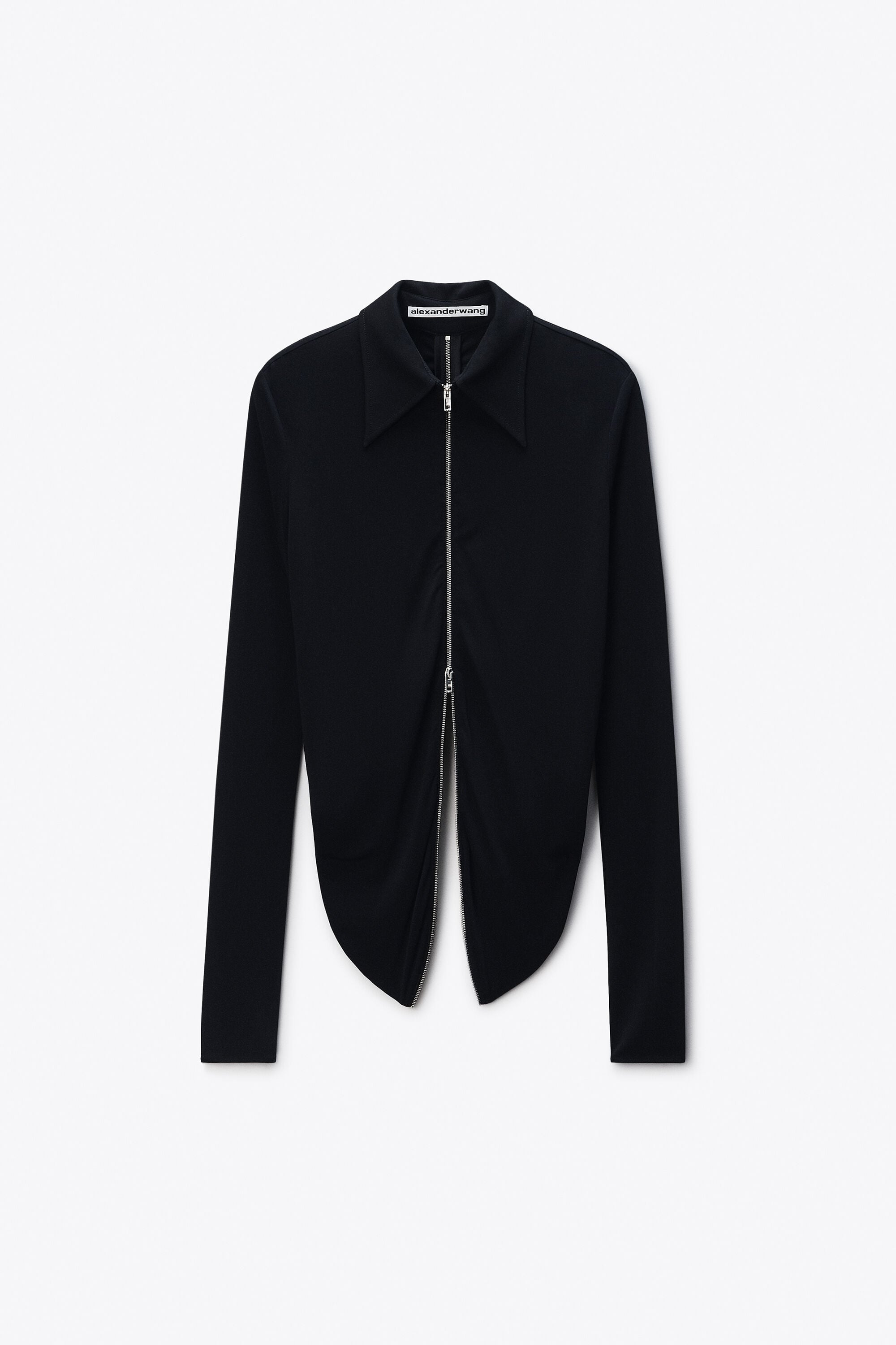 ANDWANG トップス Draped Back Zip Shirt in Crepe Jersey