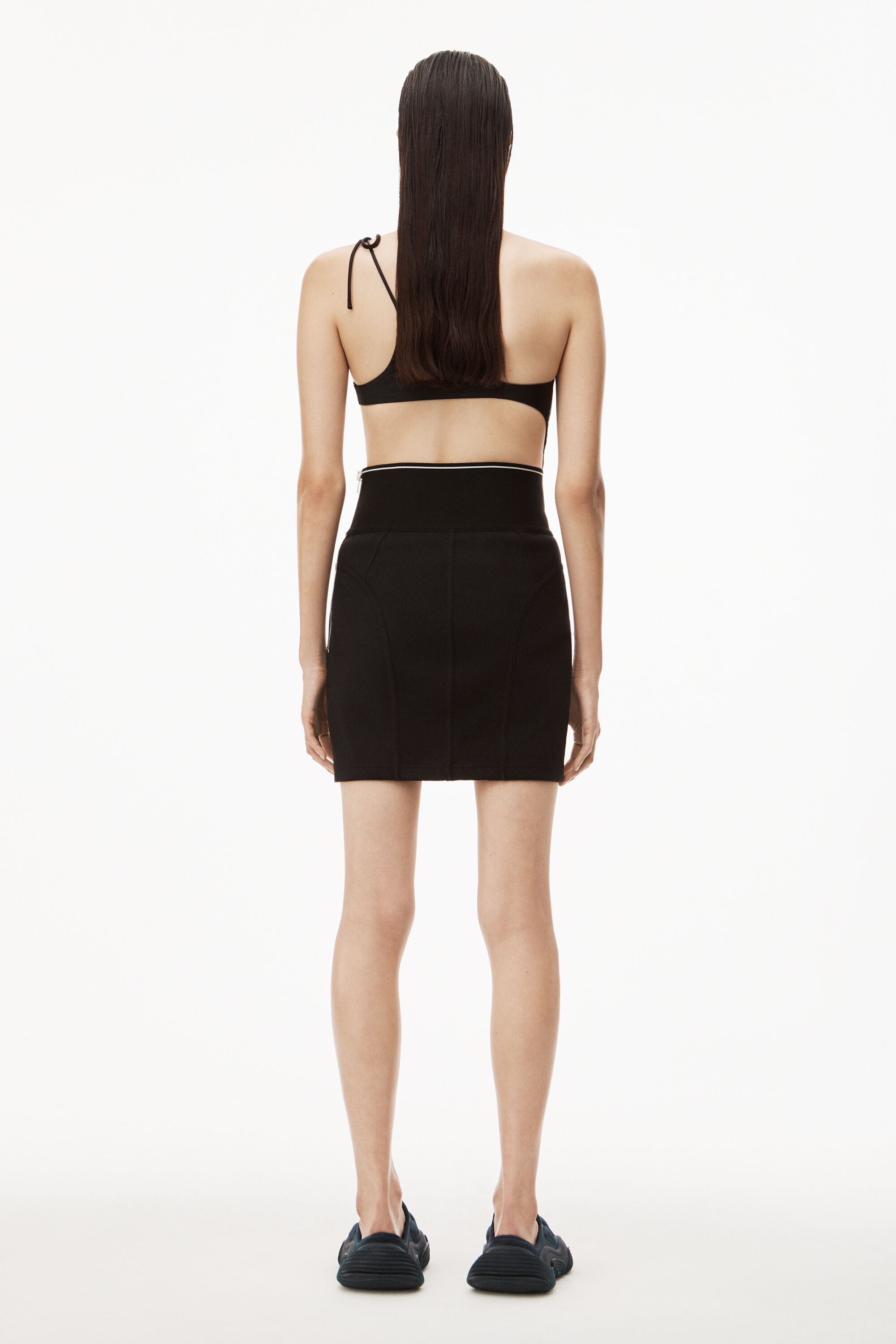 LOGO ELASTIC MINI SKIRT IN RIBBED JERSEY