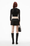 alexander wang 羊毛精裁修身迷你裤裙 black