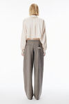 Alexander Wang ivory ivory silk charmeuse cropped shirt