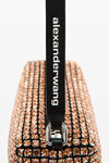 alexander wang heiress pouch in crystal mesh faded neon orange