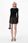 Alexander Wang black safari short in plonge leather