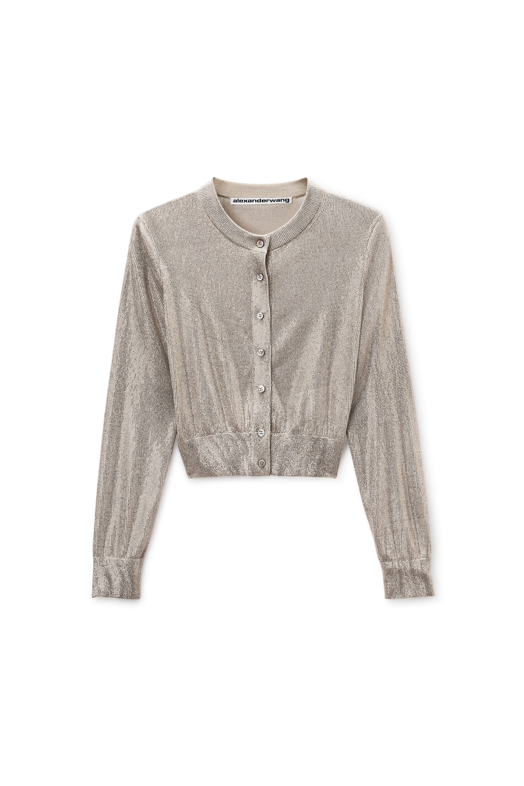 Champagne Crystal Hotfix Sheer Cardigan in CHAMPAGNE | alexanderwang®