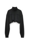 alexander wang mock neck sweatshirt in cotton black