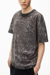Alexander Wang steel grey splatter 徽标装饰压纹溅墨印花棉质平纹针织布 t 恤