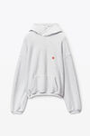 alexander wang apple puff hooded sweatshirt in terry light heather grey