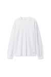 Alexander Wang white 와플 니트 크리스털 핫픽스 크루넥 긴소매 티셔츠