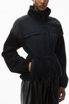 alexander wang sculpted jacket in teddy fleece & nylon  black