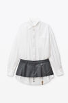 Alexander Wang white/dark grey グレー＆ホワイト プレスタイル シャツドレス